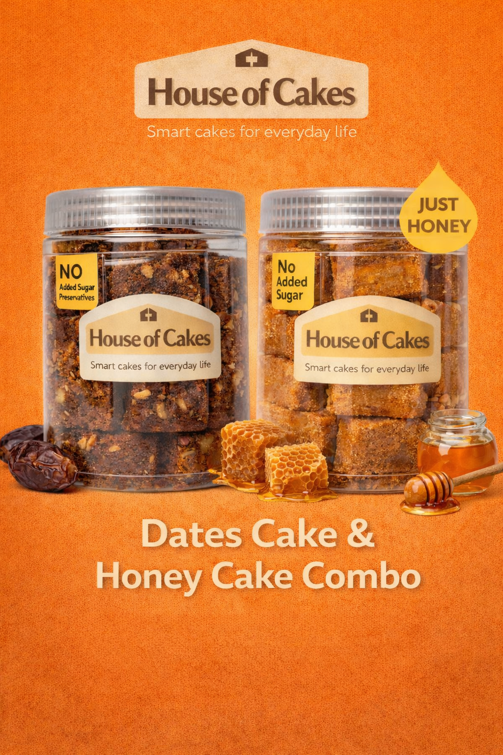 Dates cake & Honey cake (combo) - 24 pieces each